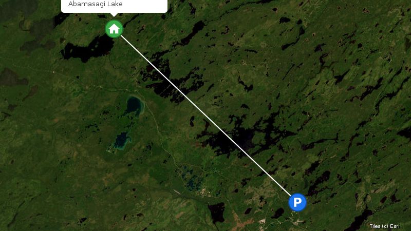Map preview of the lake and surrounding area