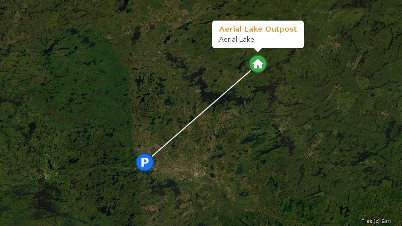 Map preview of the lake and surrounding area
