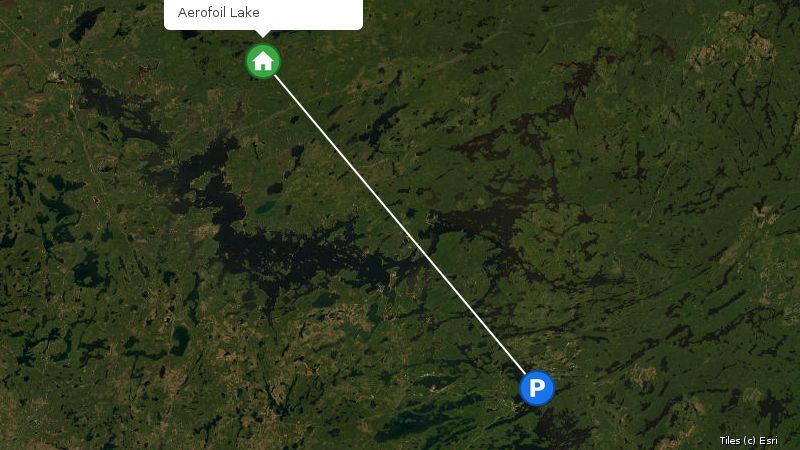 Map preview of the lake and surrounding area
