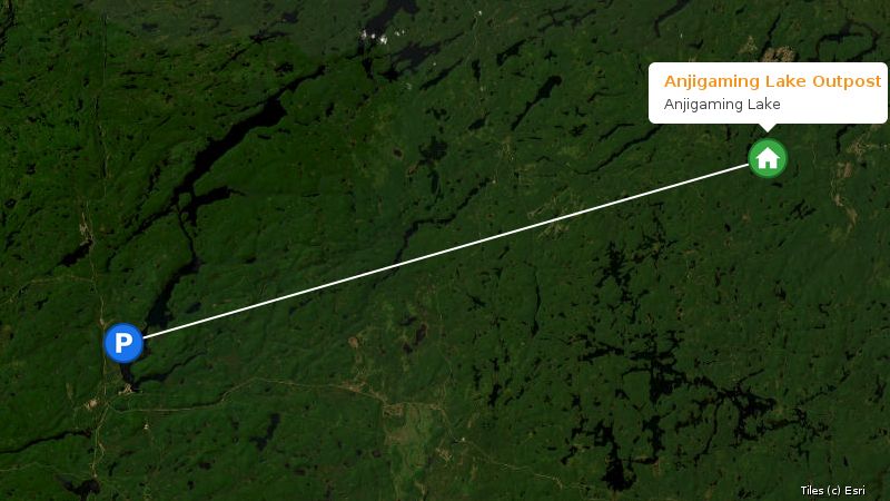 Map preview of the lake and surrounding area