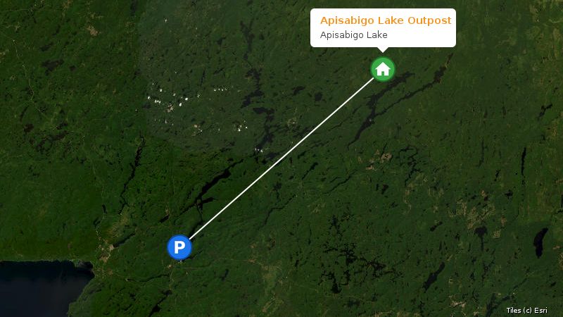 Map preview of the lake and surrounding area
