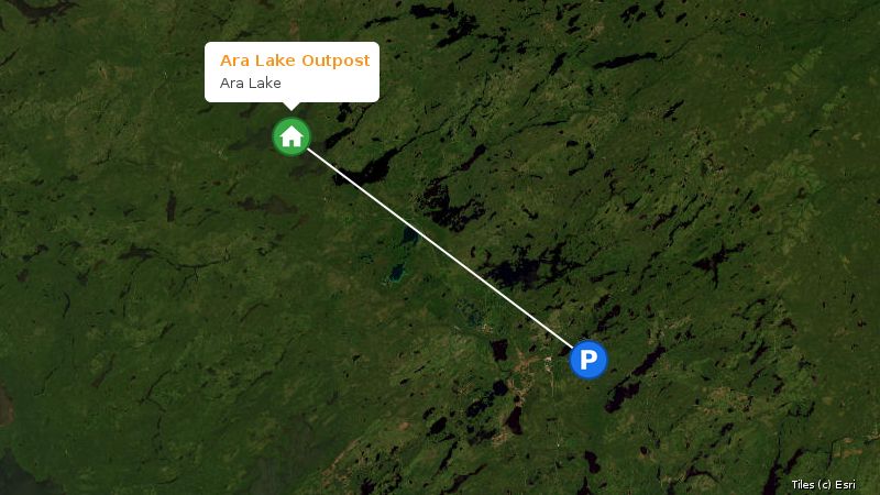 Map preview of the lake and surrounding area