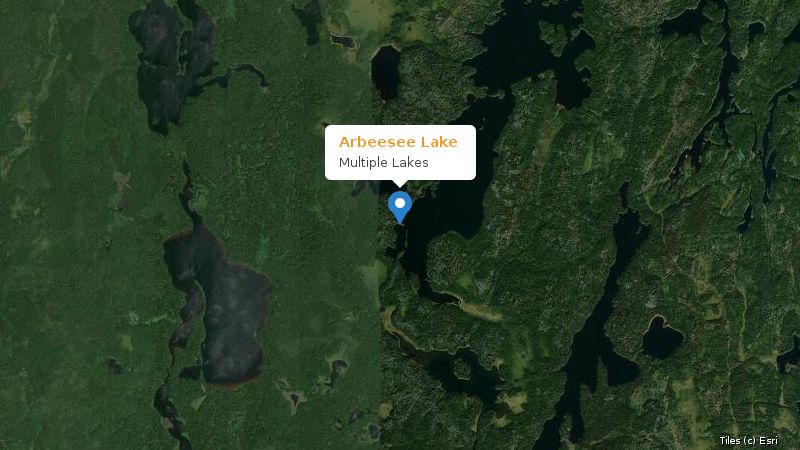 Map preview of the lake and surrounding area