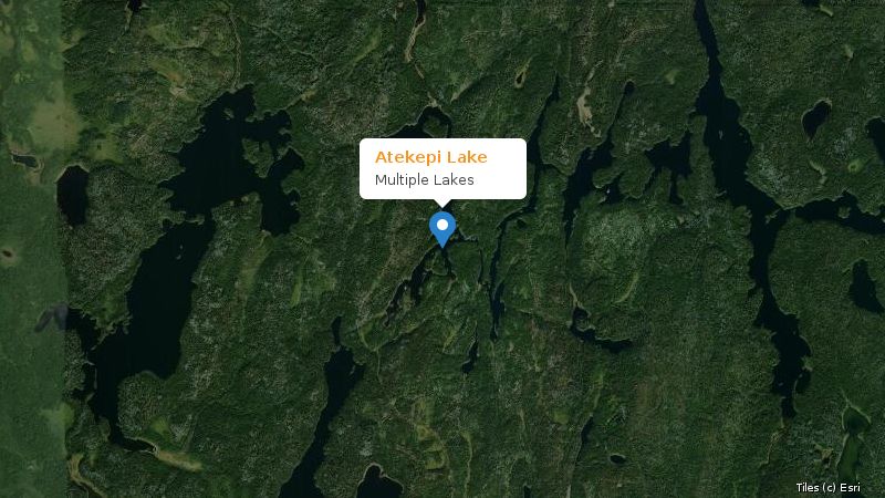 Map preview of the lake and surrounding area