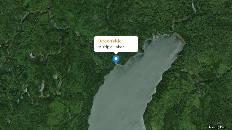 Map preview of the lake and surrounding area