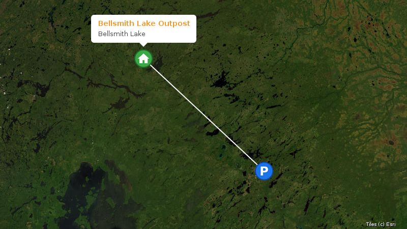 Map preview of the lake and surrounding area