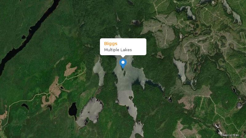Map preview of the lake and surrounding area