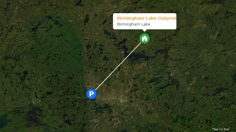 Map preview of the lake and surrounding area