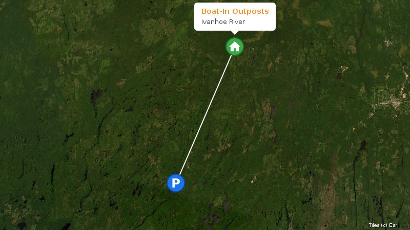 Map preview of the lake and surrounding area