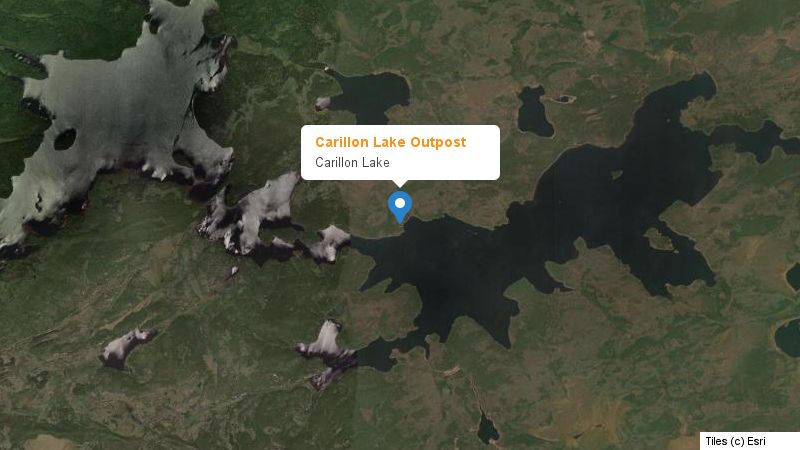 Map preview of the lake and surrounding area