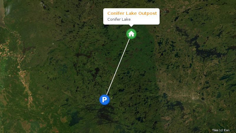 Map preview of the lake and surrounding area