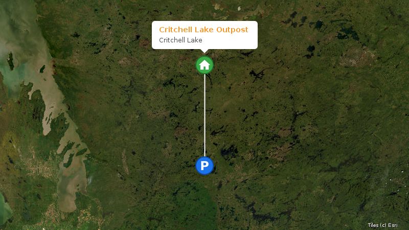 Map preview of the lake and surrounding area