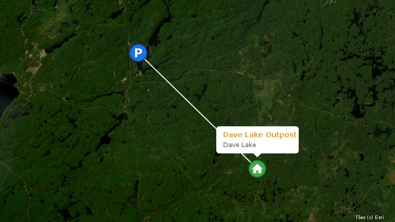 Map preview of the lake and surrounding area