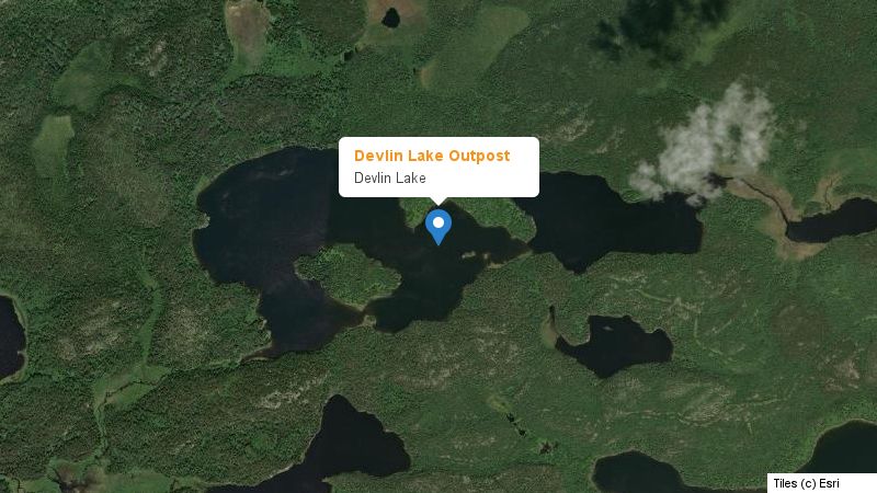 Map preview of the lake and surrounding area
