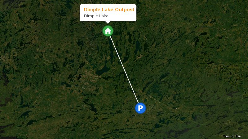 Map preview of the lake and surrounding area