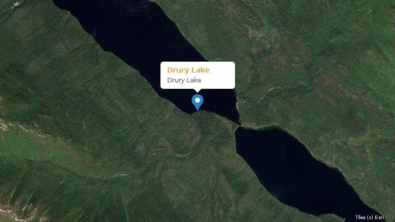 Map preview of the lake and surrounding area