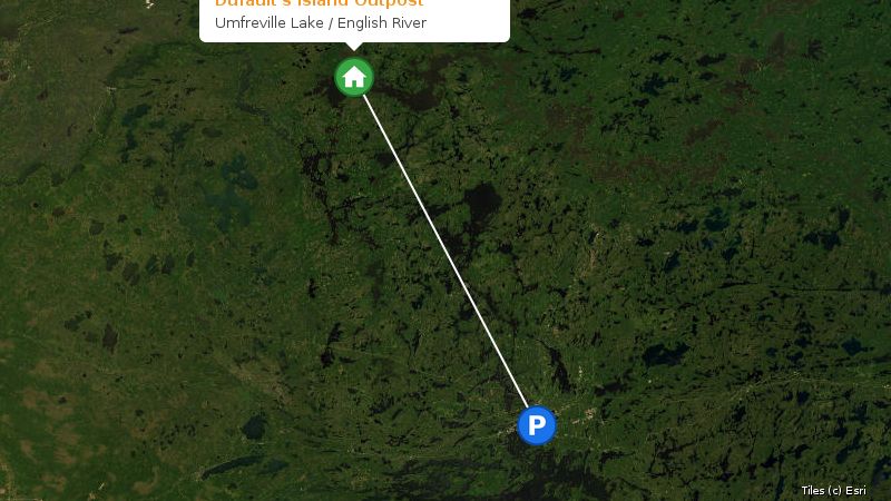 Map preview of the lake and surrounding area