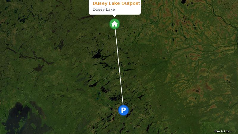 Map preview of the lake and surrounding area