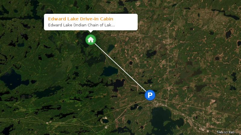 Map preview of the lake and surrounding area