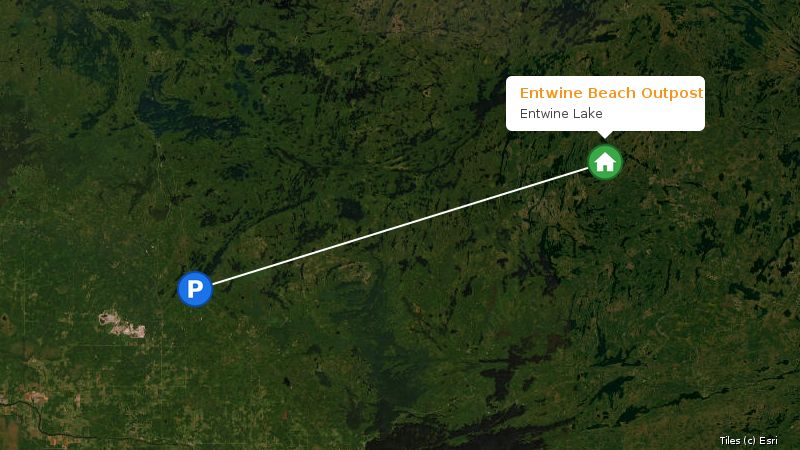 Map preview of the lake and surrounding area