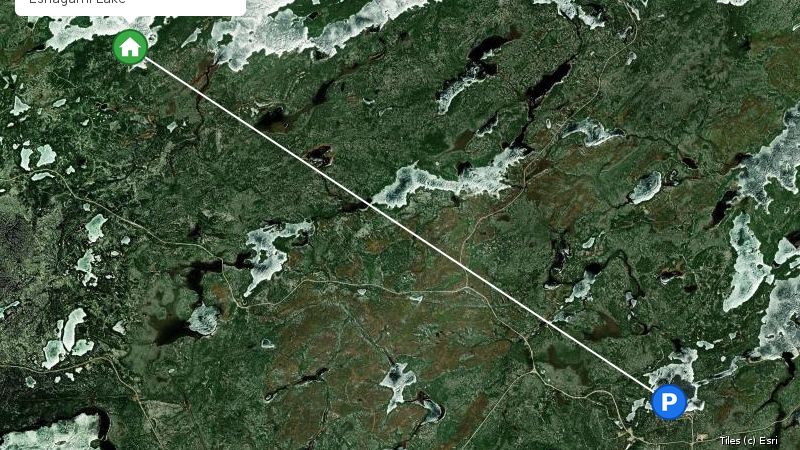 Map preview of the lake and surrounding area