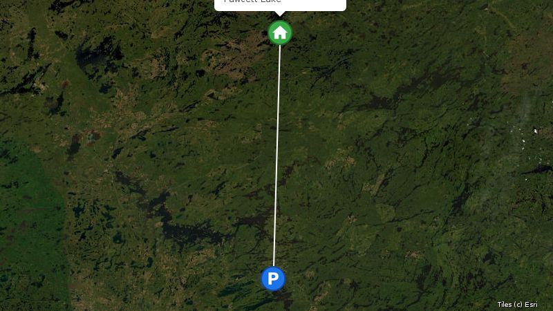 Map preview of the lake and surrounding area