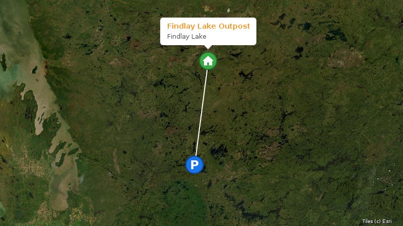 Map preview of the lake and surrounding area