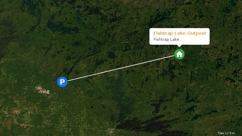 Map preview of the lake and surrounding area