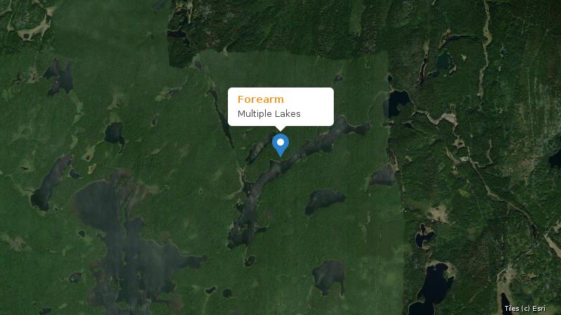 Map preview of the lake and surrounding area