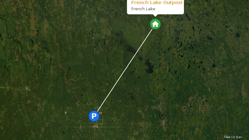 Map preview of the lake and surrounding area