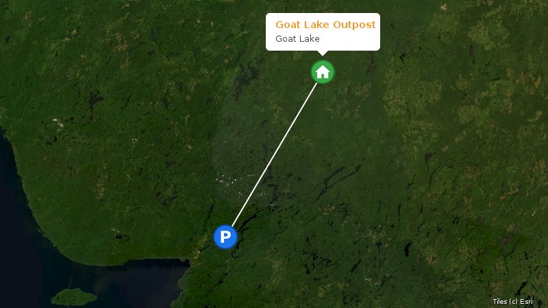 Map preview of the lake and surrounding area