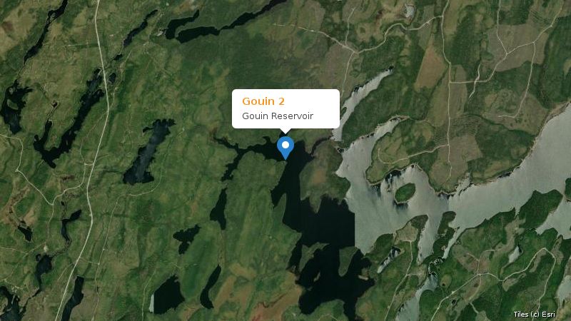 Map preview of the lake and surrounding area