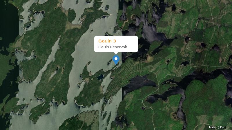 Map preview of the lake and surrounding area
