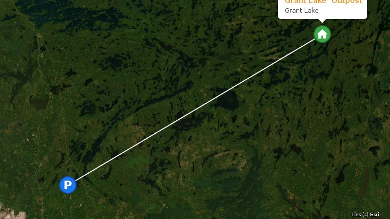 Map preview of the lake and surrounding area