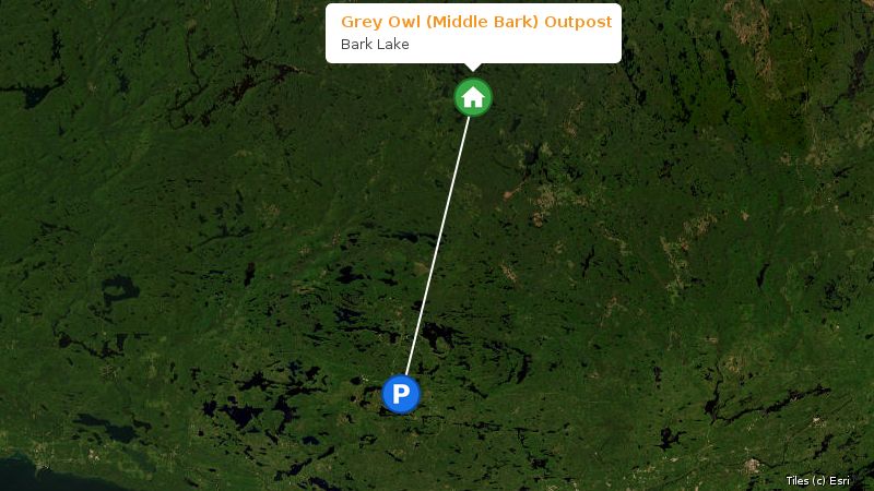 Map preview of the lake and surrounding area