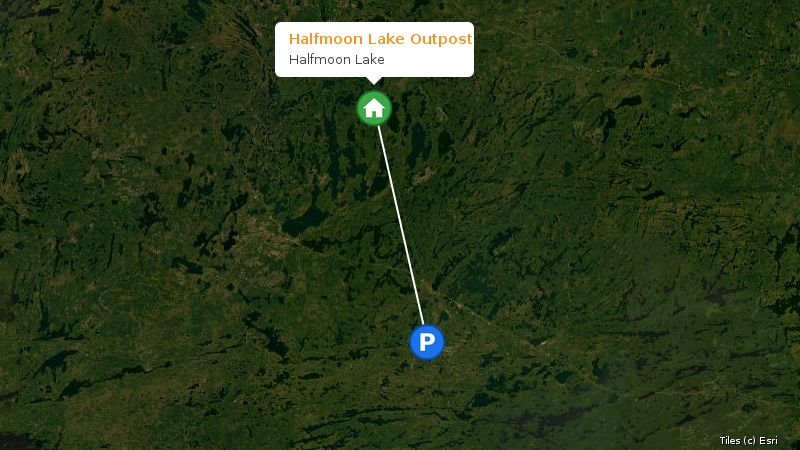 Map preview of the lake and surrounding area