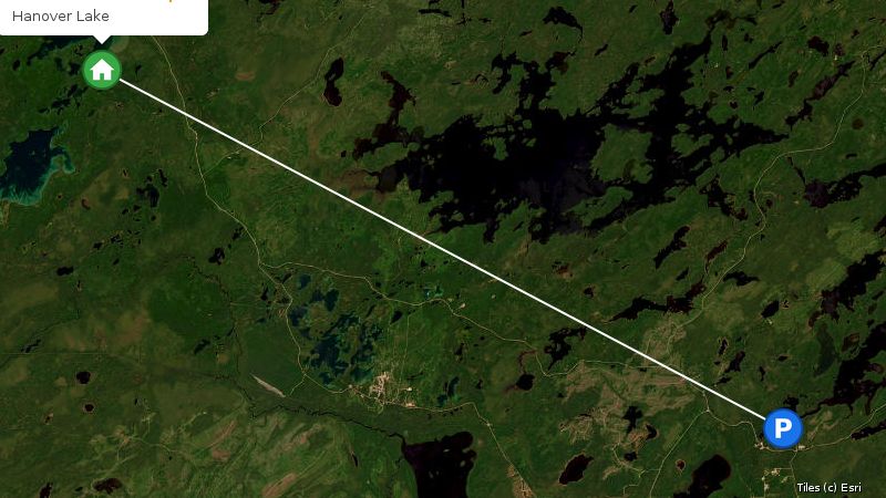 Map preview of the lake and surrounding area