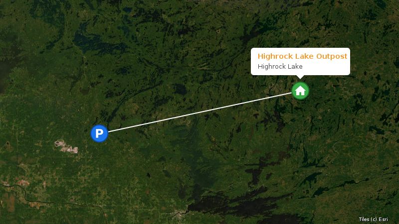 Map preview of the lake and surrounding area