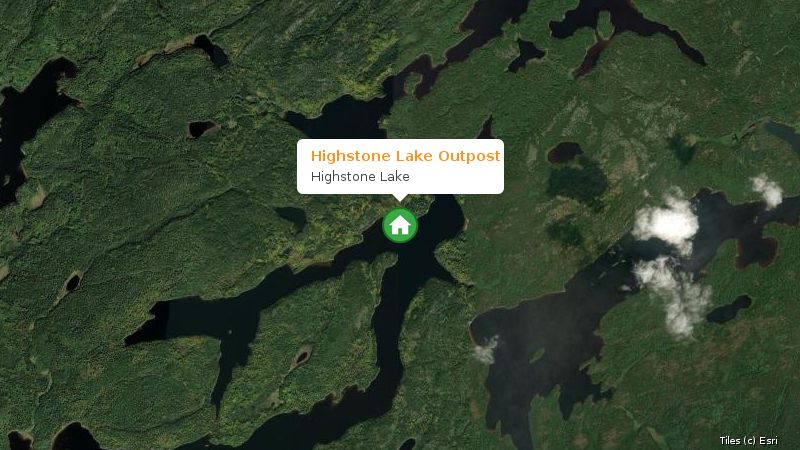 Map preview of the lake and surrounding area