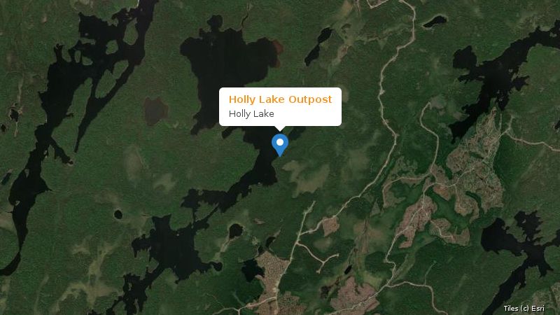 Map preview of the lake and surrounding area