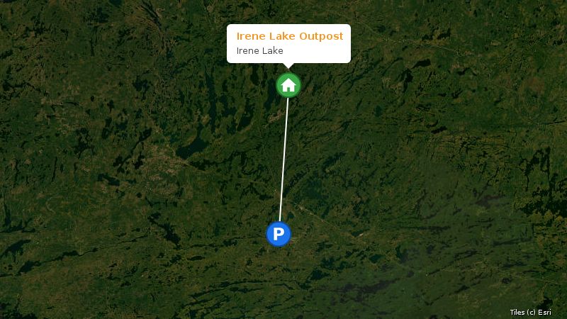 Map preview of the lake and surrounding area