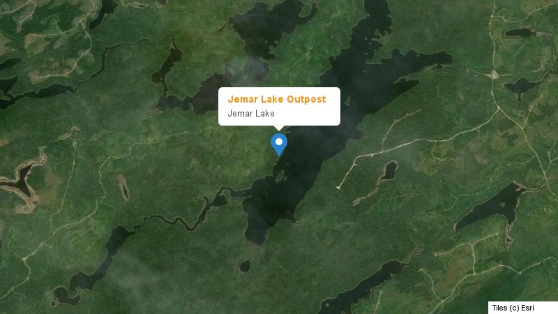 Map preview of the lake and surrounding area