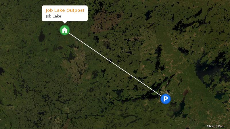 Map preview of the lake and surrounding area