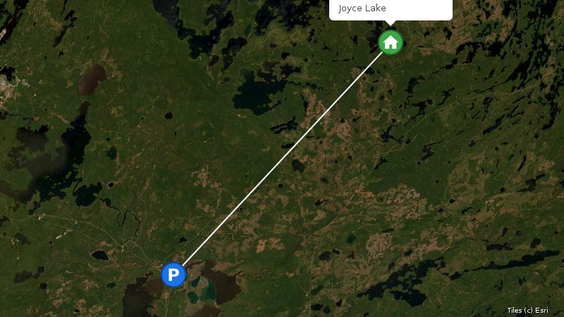 Map preview of the lake and surrounding area