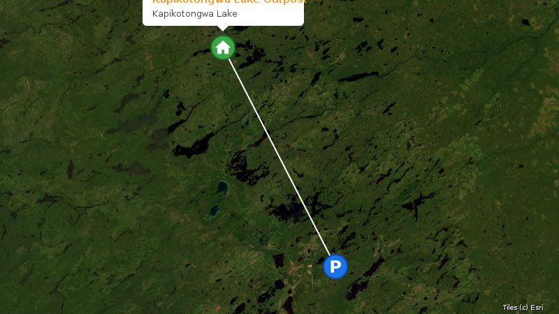 Map preview of the lake and surrounding area