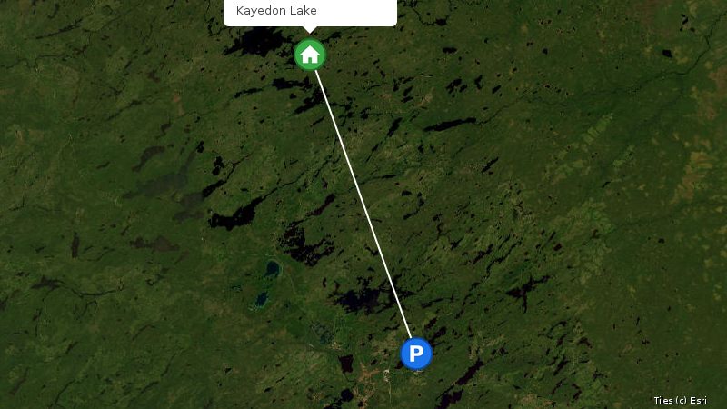 Map preview of the lake and surrounding area