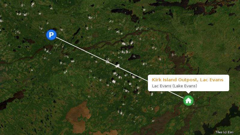 Map preview of the lake and surrounding area