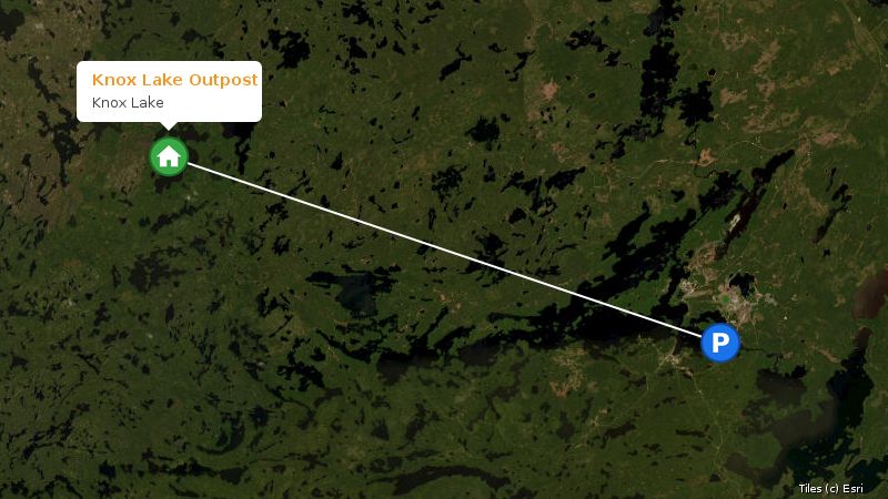 Map preview of the lake and surrounding area