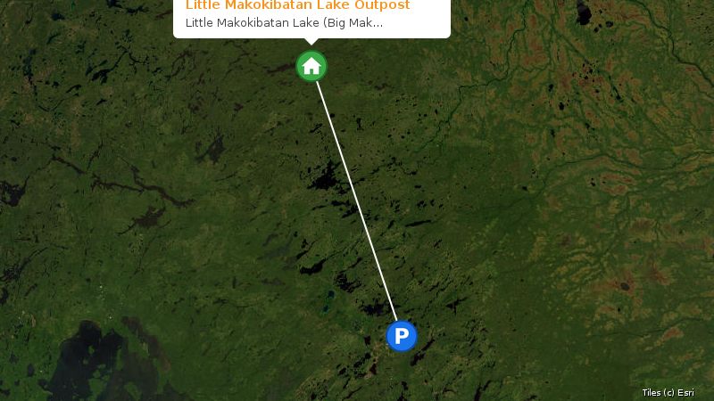 Map preview of the lake and surrounding area