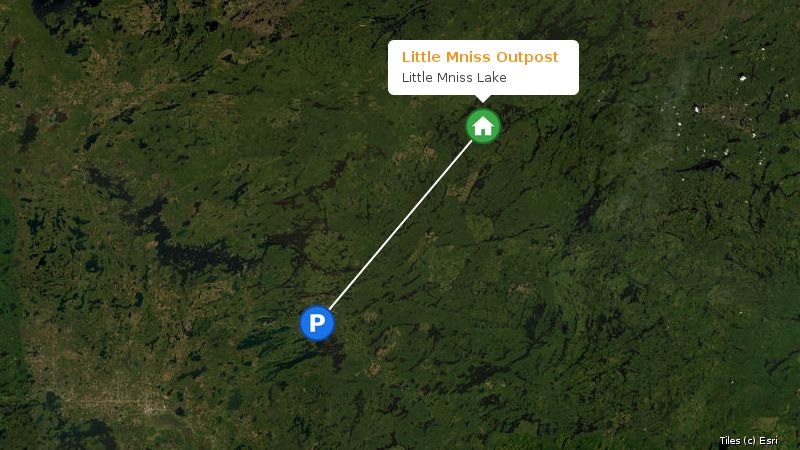 Map preview of the lake and surrounding area
